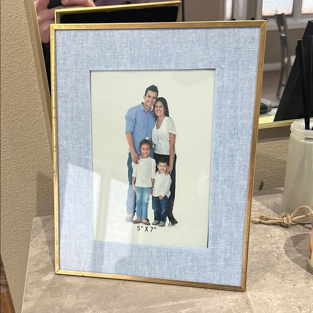 Elegant Gold and Blue Picture Frame